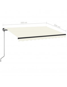 Tenda da Sole Retrattile Manuale con LED 350x250 cm Crema