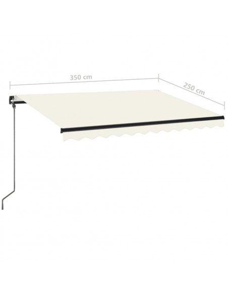 Tenda da Sole Retrattile Manuale con LED 350x250 cm Crema