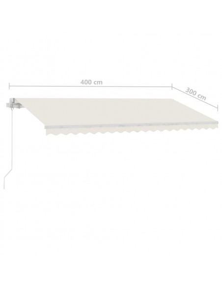 Tenda da Sole Retrattile Manuale con LED 400x300 cm Crema