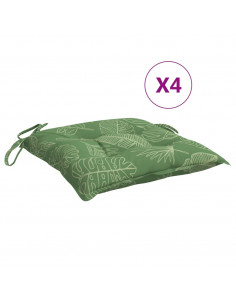 Cuscini per Sedia 4pz Motivo a Foglie 50x50x7 cm Tessuto 2