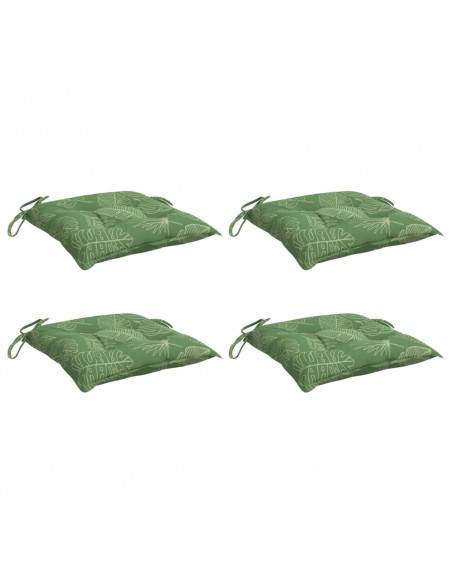 Cuscini per Sedia 4pz Motivo a Foglie 50x50x7 cm Tessuto