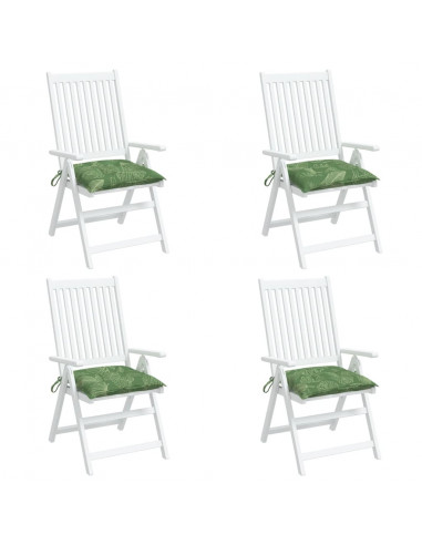 Cuscini per Sedia 4pz Motivo a Foglie 50x50x7 cm Tessuto