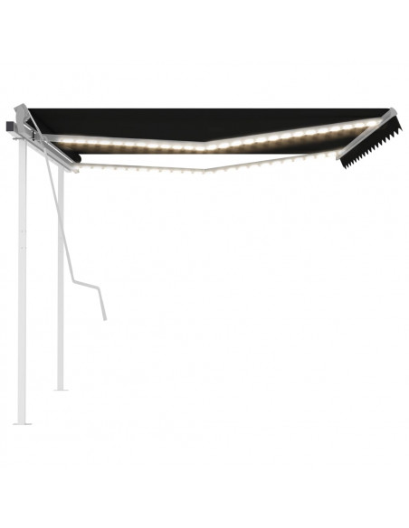 Tenda da Sole Retrattile Manuale con LED 4x3 m Antracite