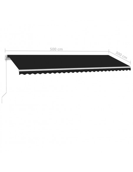 Tenda da Sole Retrattile Manuale con LED 500x300 cm Antracite