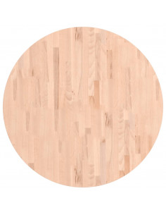 Piano per Tavolo Ø90x4 cm Rotondo in Legno Massello di Faggio 2