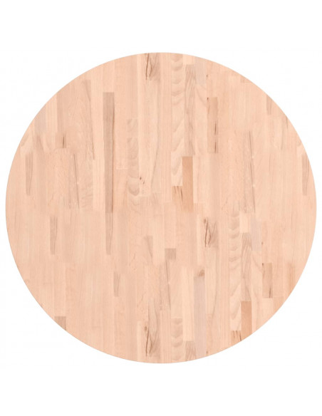 Piano per Tavolo Ø90x4 cm Rotondo in Legno Massello di Faggio