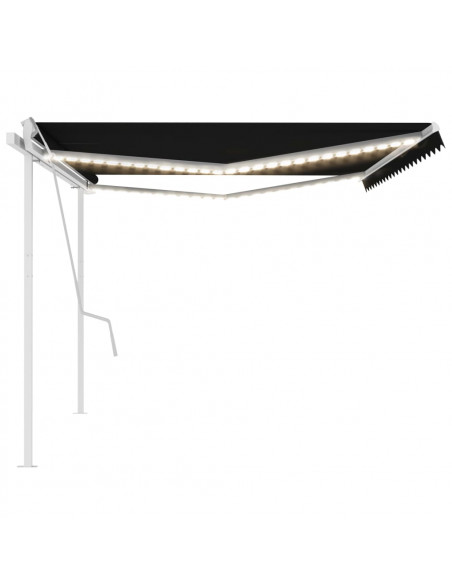 Tenda da Sole Retrattile Manuale con LED 5x3 m Antracite