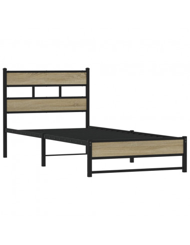 Giroletto senza Materaso in Metallo Rovere Sonoma 90x190 cm