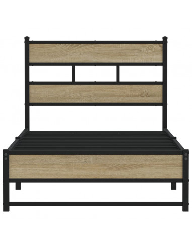 Giroletto senza Materaso in Metallo Rovere Sonoma 90x190 cm