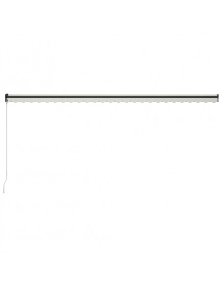 Tenda da Sole Retrattile Manuale con LED 600x300 cm Crema