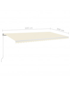 Tenda da Sole Retrattile Manuale con LED 600x350 cm Crema