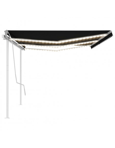 Tenda da Sole Retrattile Manuale con LED 6x3 m Antracite