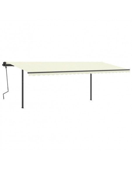 Tenda da Sole Retrattile Manuale con LED 6x3 m Crema