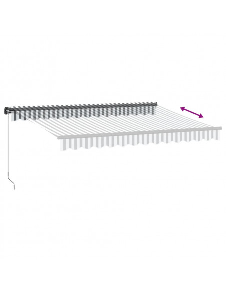 Tenda da Sole Retrattile Manuale con LED Antracite e Bianco
