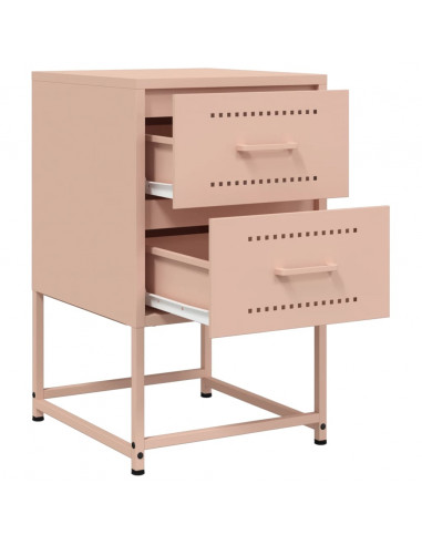 Comodini 2 pz Rosa 36x39x60,5 cm in Acciaio