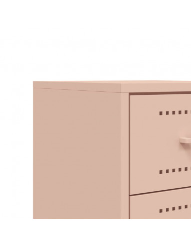 Comodini 2 pz Rosa 36x39x60,5 cm in Acciaio