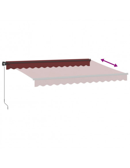 Tenda da Sole Retrattile Manuale con LED Bordò 350x250 cm