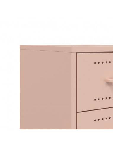 Comodini 2 pz Rosa 36x39x43,5 cm in Acciaio