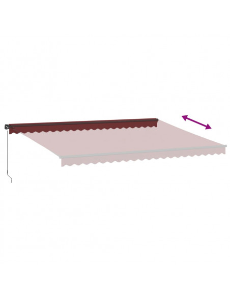 Tenda da Sole Retrattile Manuale con LED Bordò 500x300 cm