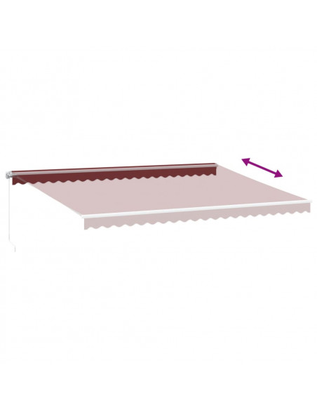 Tenda da Sole Retrattile Manuale con LED Bordò 500x350 cm