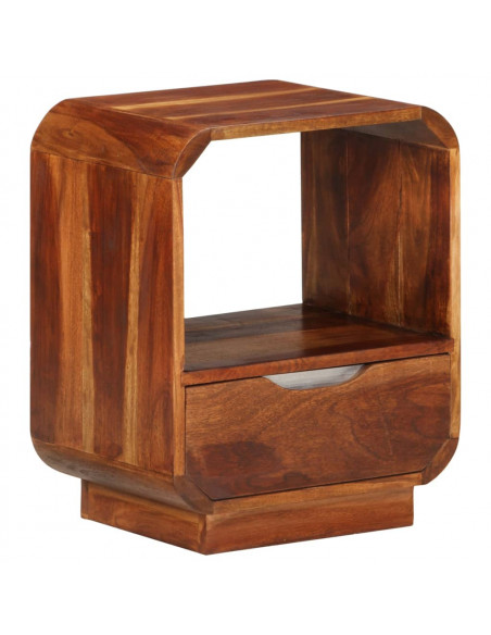 Comodino con Cassetto in Legno Massello di Sheesham 40x30x50 cm