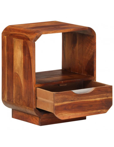 Comodino con Cassetto in Legno Massello di Sheesham 40x30x50 cm