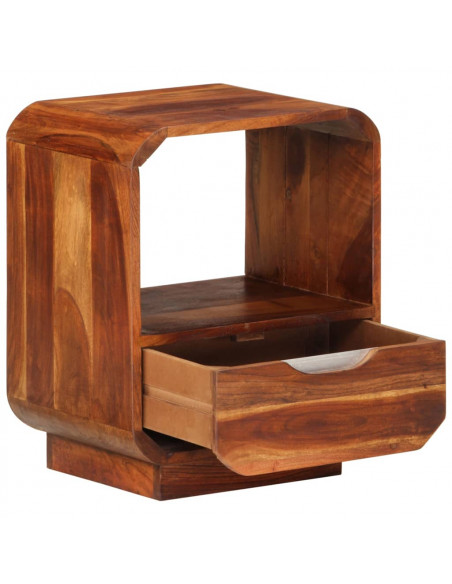 Comodino con Cassetto in Legno Massello di Sheesham 40x30x50 cm