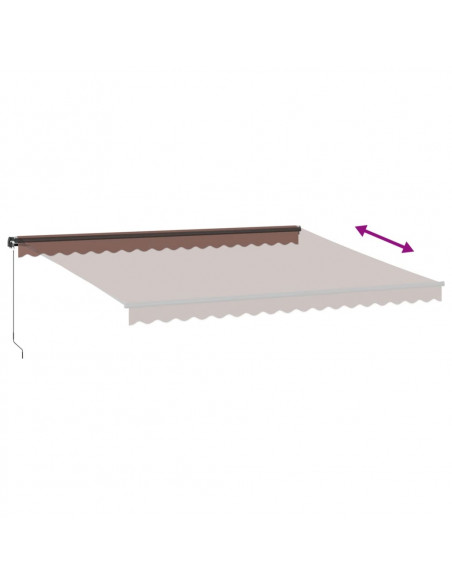 Tenda da Sole Retrattile Manuale con LED Marrone 450x350 cm