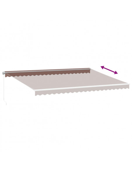 Tenda da Sole Retrattile Manuale con LED Marrone 500x350 cm