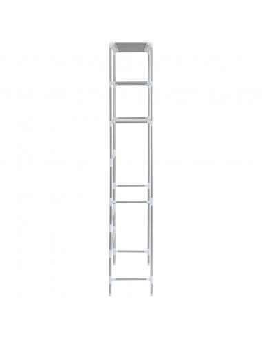 Scaffale per Lavatrice con 3 Ripiani Argento 69x28x169 cm