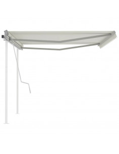 Tenda da Sole Retrattile Manuale con Pali 4x3 m Crema