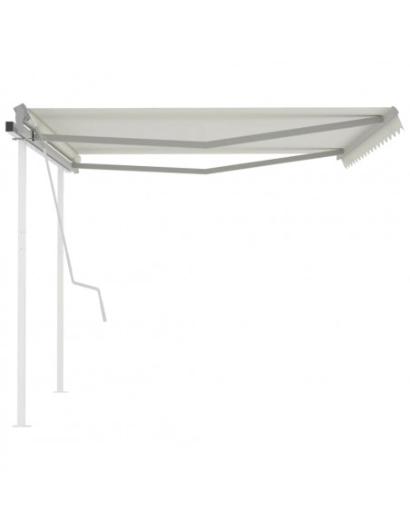Tenda da Sole Retrattile Manuale con Pali 4x3 m Crema