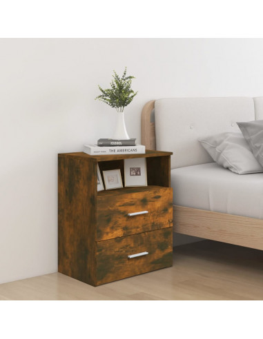 Comodini 2 pz Rovere Fumo 50x32x60 cm