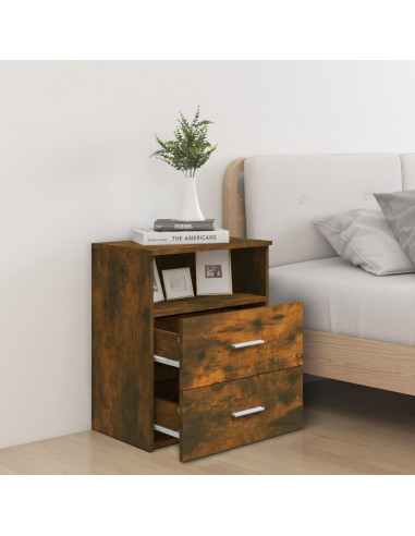 Comodini 2 pz Rovere Fumo 50x32x60 cm