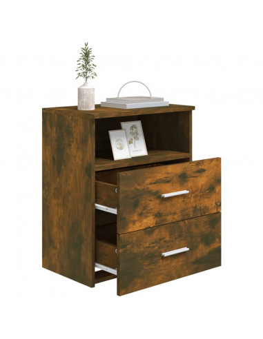 Comodini 2 pz Rovere Fumo 50x32x60 cm