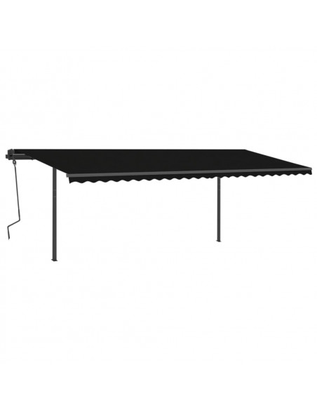 Tenda da Sole Retrattile Manuale con Pali 6x3 m Antracite