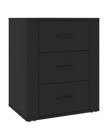 Comodino Nero 50x36x60 cm in Legno Multistrato