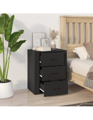 Comodino Nero 50x36x60 cm in Legno Multistrato