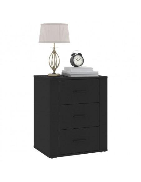 Comodino Nero 50x36x60 cm in Legno Multistrato