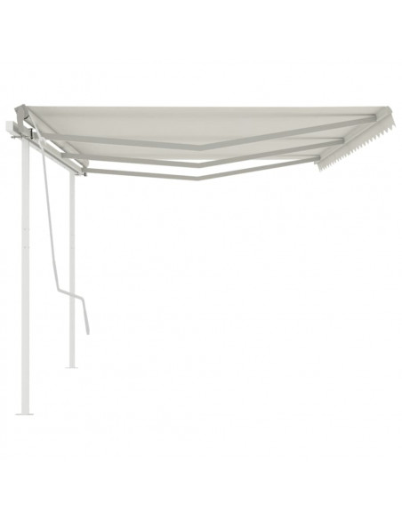 Tenda da Sole Retrattile Manuale con Pali 6x3m Crema
