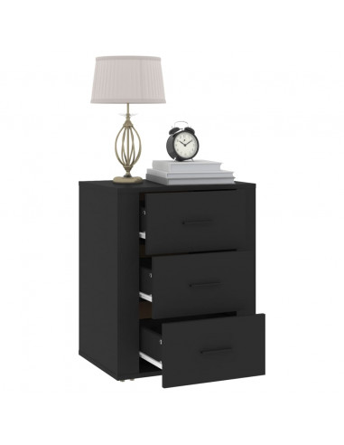 Comodino Nero 50x36x60 cm in Legno Multistrato
