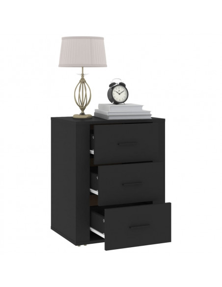 Comodino Nero 50x36x60 cm in Legno Multistrato