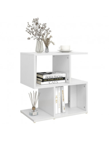 Comodini 2pz Bianchi 50x30x51,5 cm in Legno Multistrato