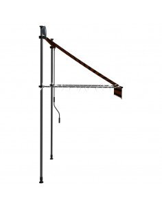 Tenda da Sole Retrattile Manuale LED 150 cm Arancione e Marrone