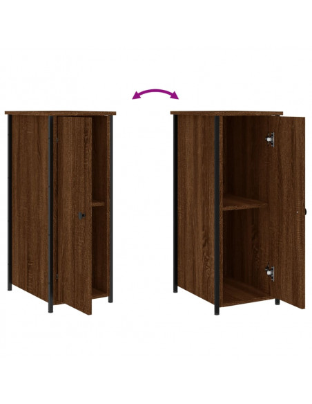 Comodino Rovere Marrone 32x42x80 cm in Legno Multistrato