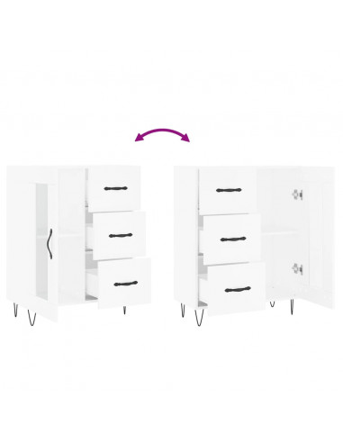 Credenza Bianca 69,5x34x90 cm in Legno Multistrato