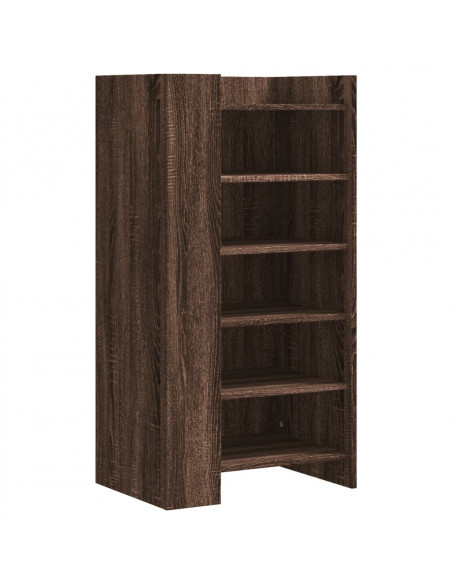Scarpiera Rovere Marrone 52x37,5x100 cm in Legno Multistrato
