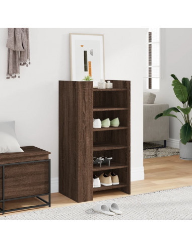 Scarpiera Rovere Marrone 52x37,5x100 cm in Legno Multistrato