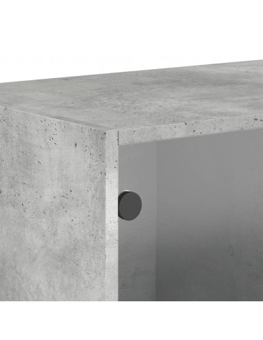 Mobile a Muro con Ante in Vetro Grigio Cemento 68,5x37x35 cm