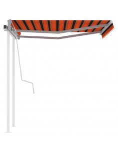 Tenda da Sole Retrattile Manuale Pali 3x2,5 m Arancio Marrone